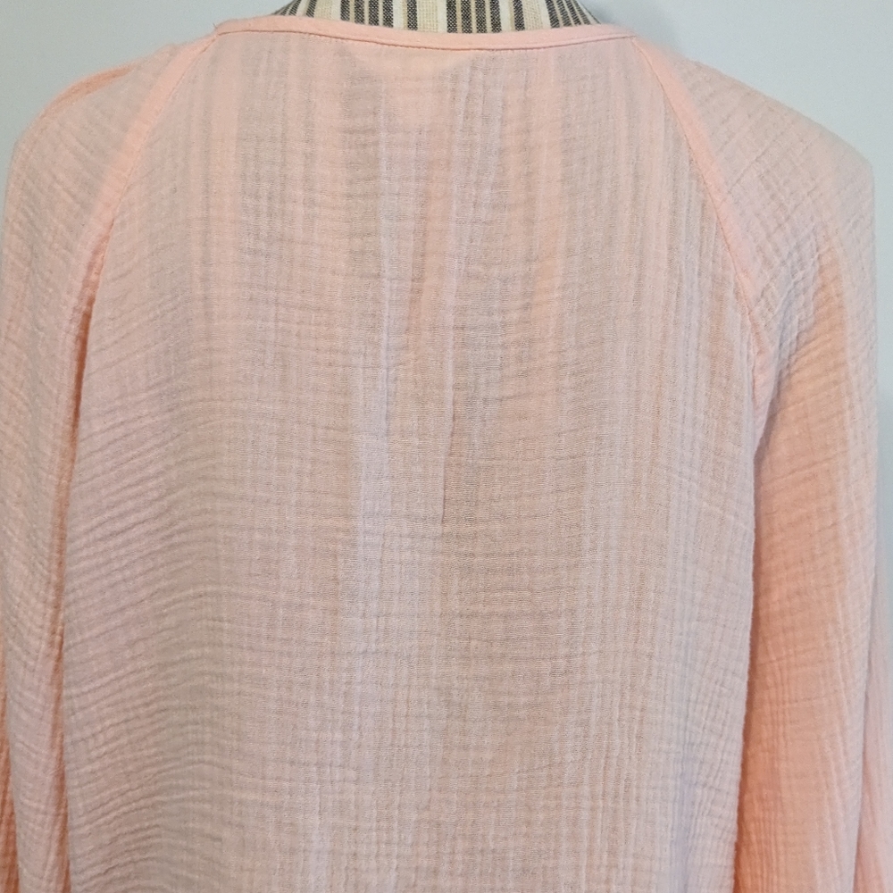 Caslon oversized gauzy cotton  v-neck top long sleeve nwt - Picture 9 of 16
